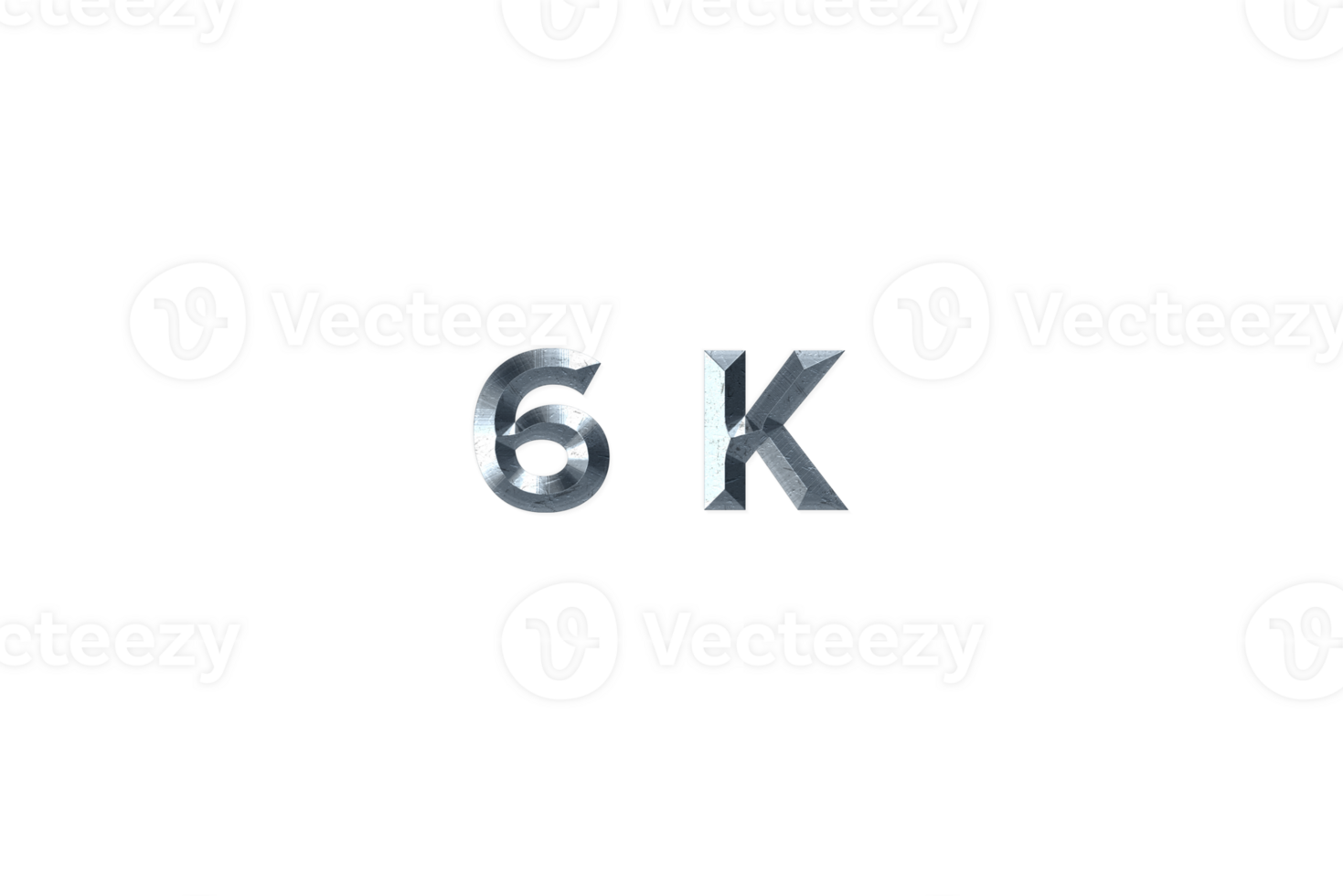6 K subscribers celebration greeting Number with metal design png