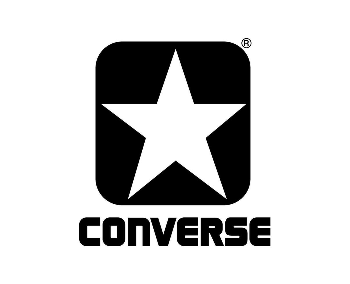 Converse Brand Logo With Name Black Design Shoes Symbol Vector Illustration