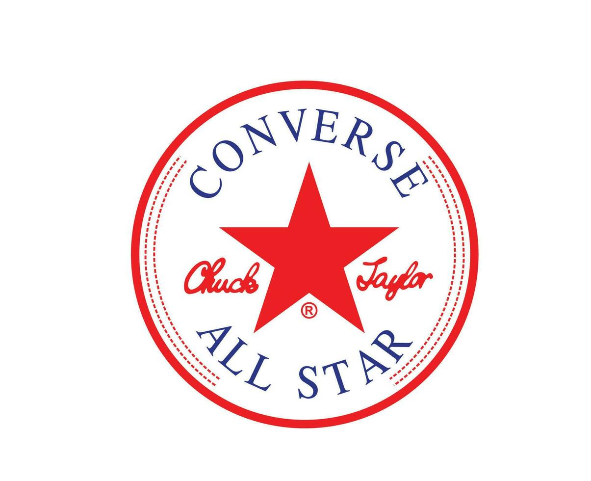 Converse All Star Logo Brand Shoes Red And Blue Symbol Design Vector ...