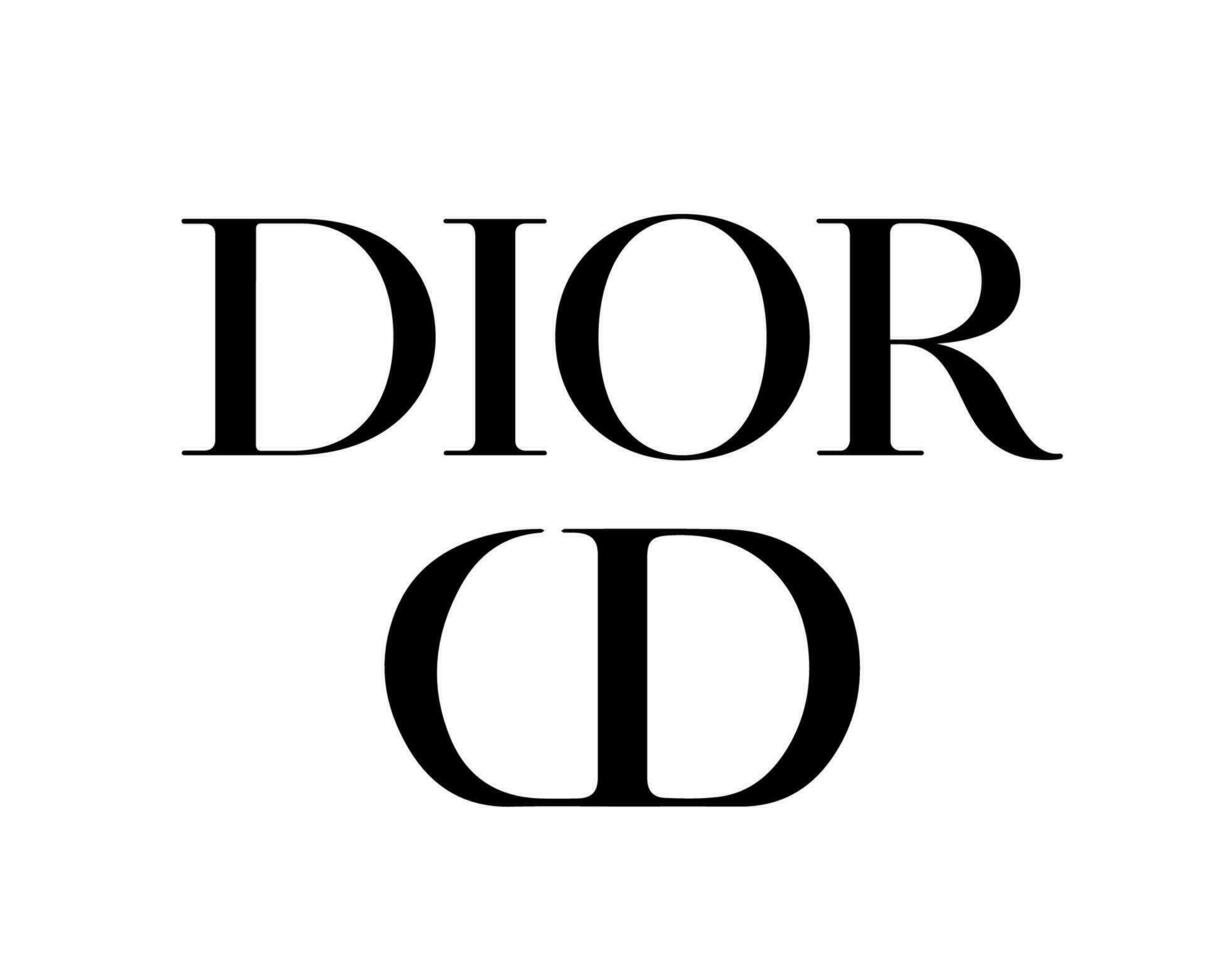 dior marca ropa logo símbolo con nombre negro diseño lujo Moda vector ilustración