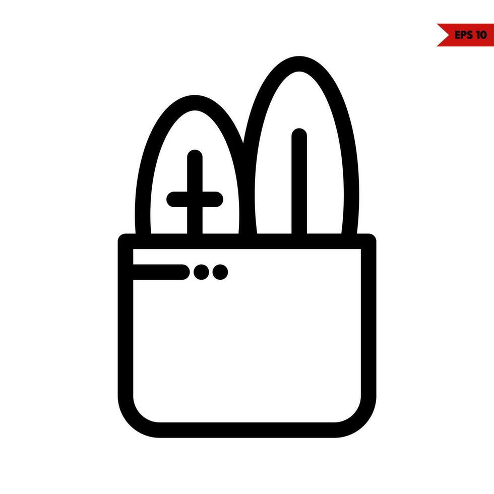 bread in paperbag line icon vector