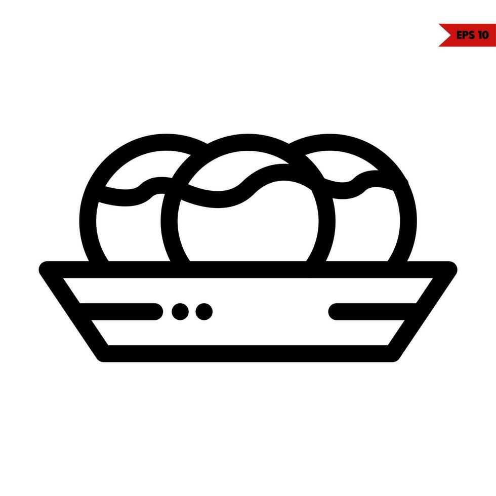 comida en plato línea icono vector