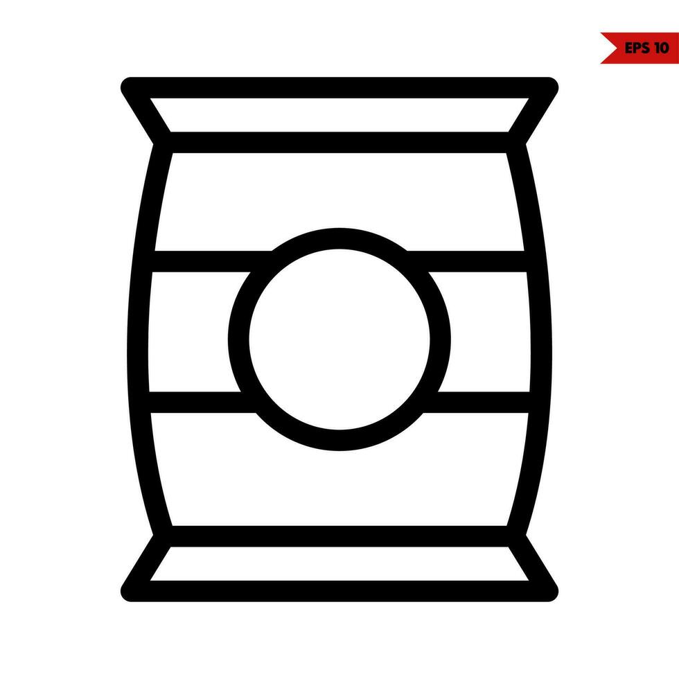 wheat in bag line icon vector