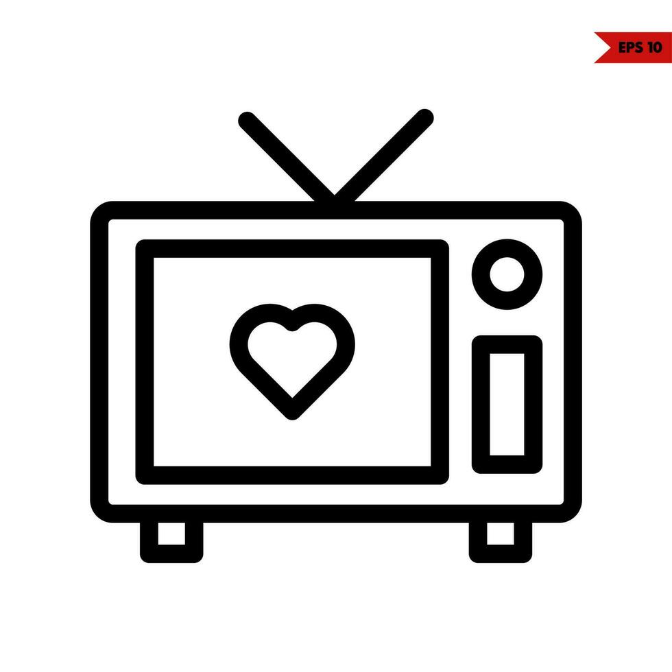 amor en televisión línea icono vector