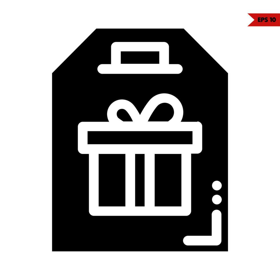 gift box  in label glyph icon vector