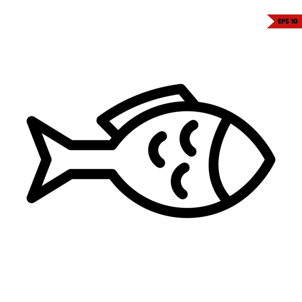fish line icon vector