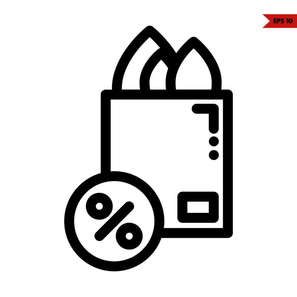 bread in paperbag with sale in button vector