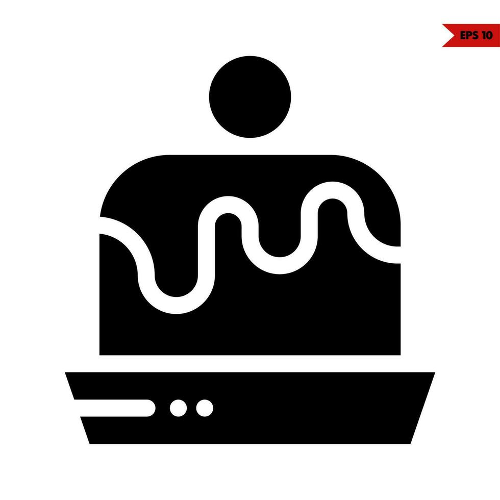 cake in plate glyph icon vector