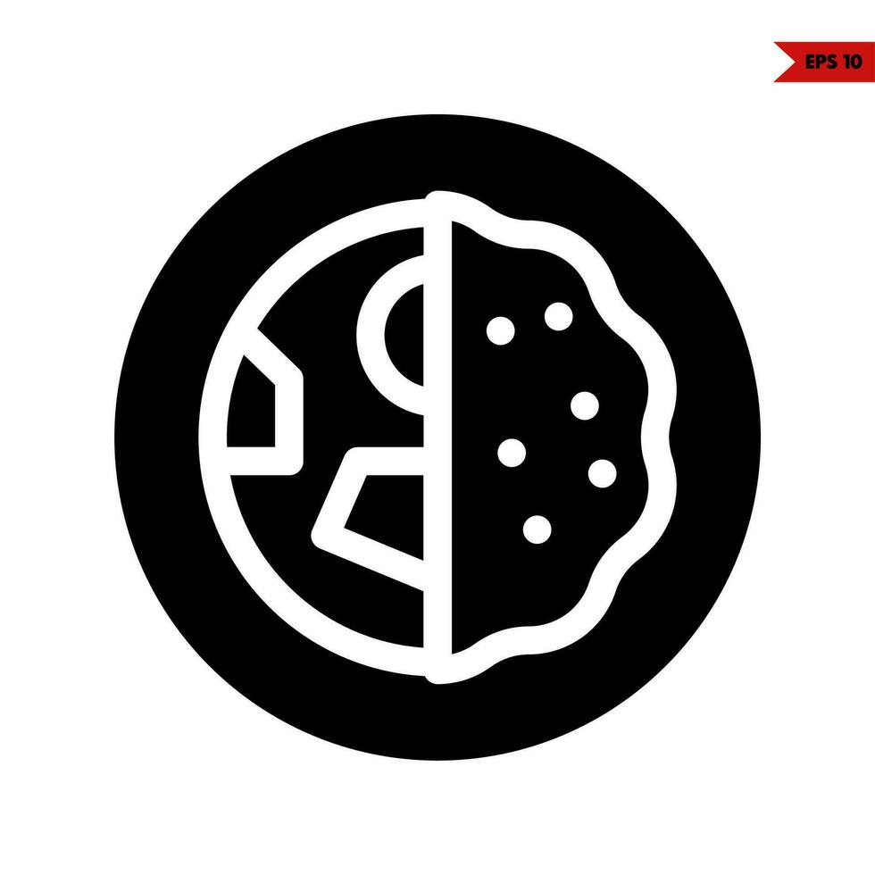 food in plate glyph icon vector