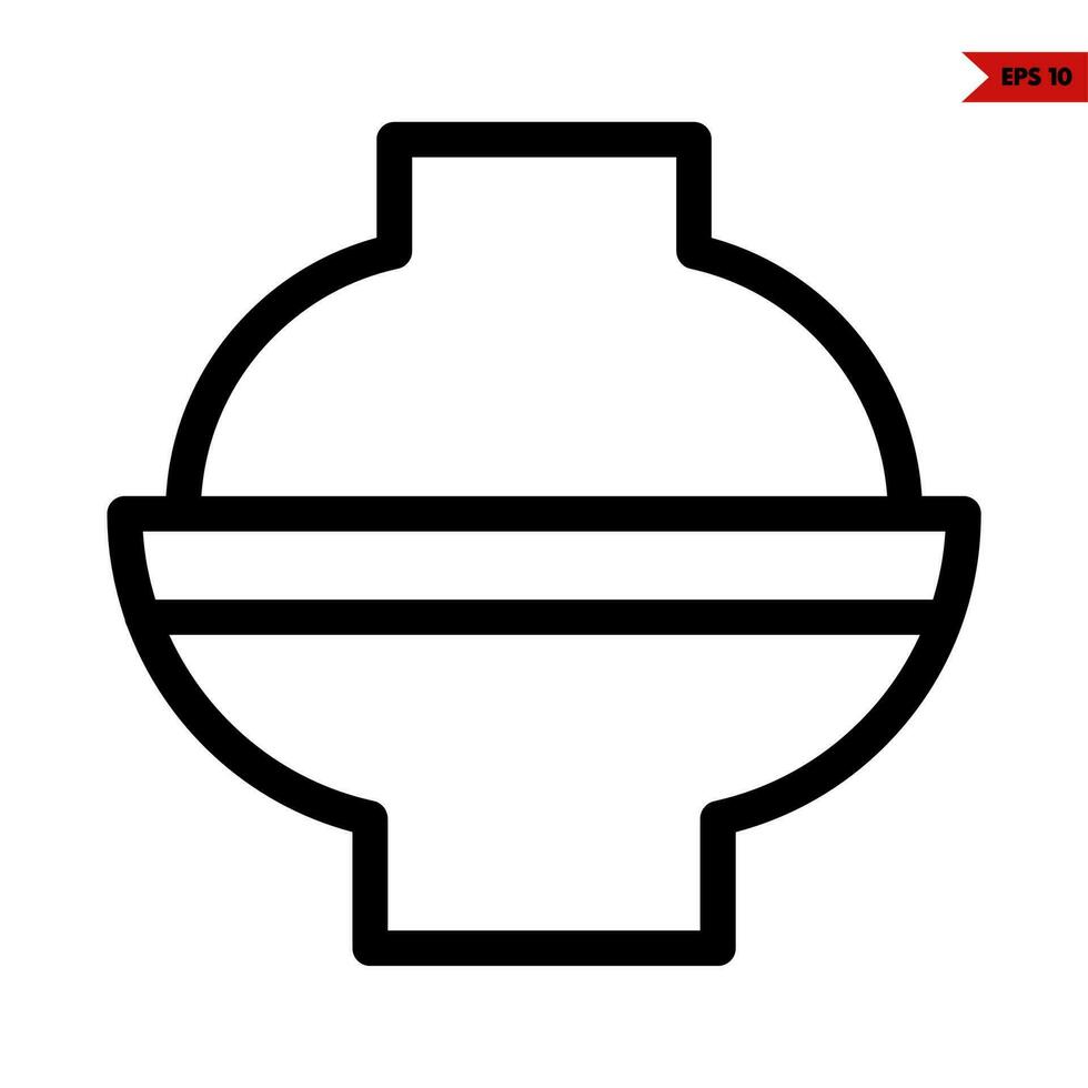 rice bowl line icon vector