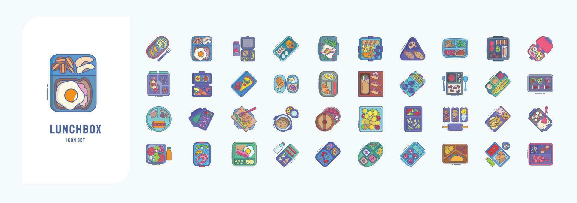 Lunchbox, including icons like Food, Dish, Lunch and more vector