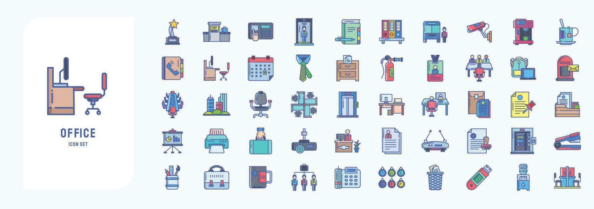 Office, including icon set.  icons like Tea, Team, Telephone, Time, and more vector