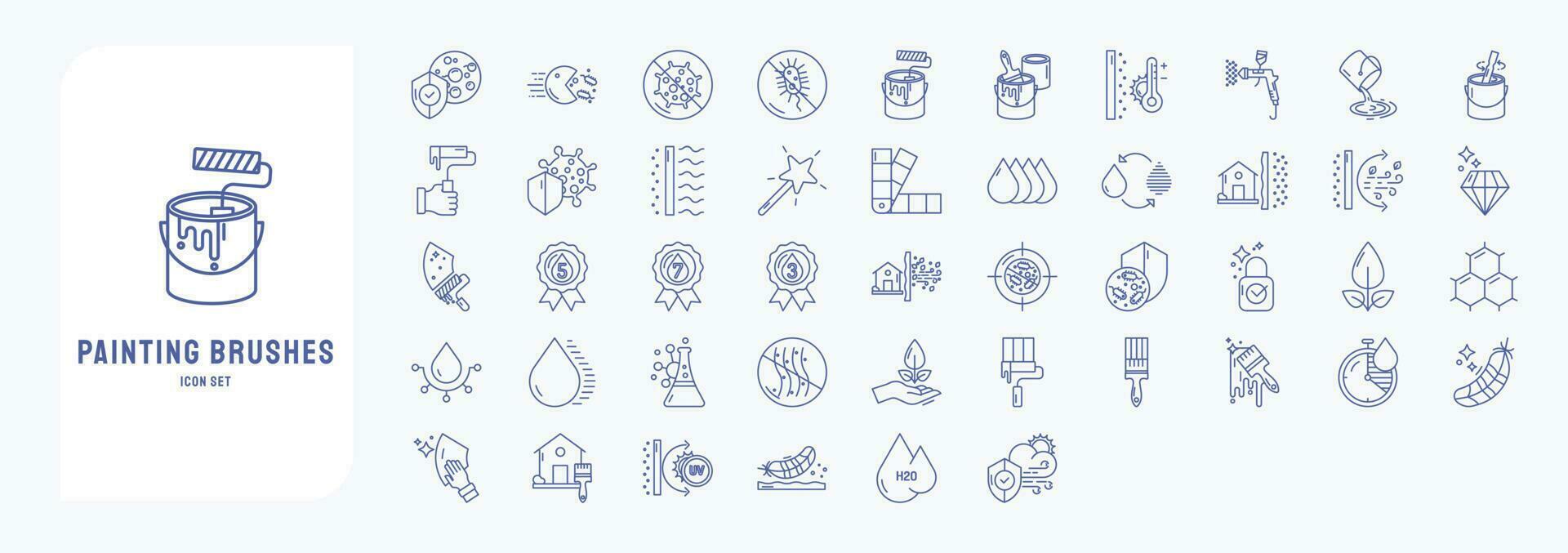 Collection of icons related to Wall Paint, including icons like Paint, wall Paint, color, and more vector