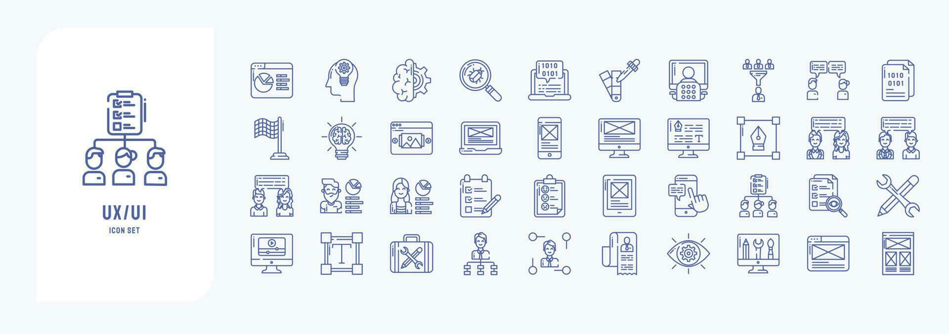 Collection of icons related to UX UI, including icons like Analytics ...