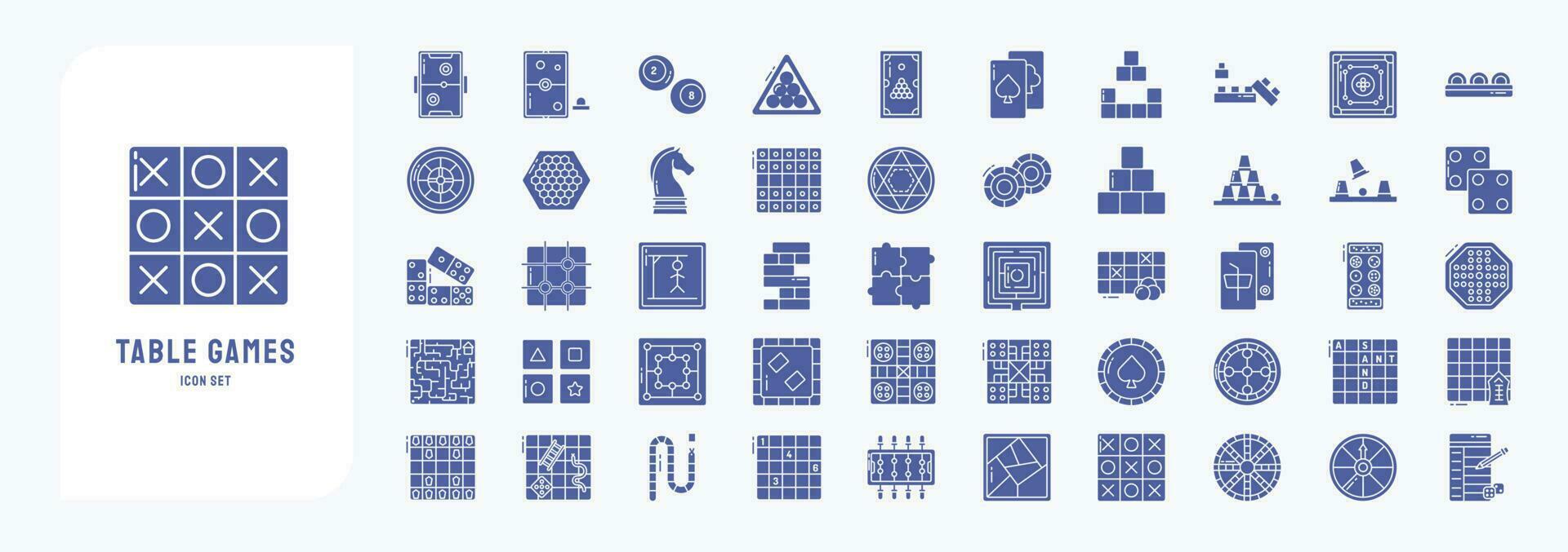 Collection of icons related to Table Games, including icons like Air Hokey, Chess, Casino Chips,  and more vector
