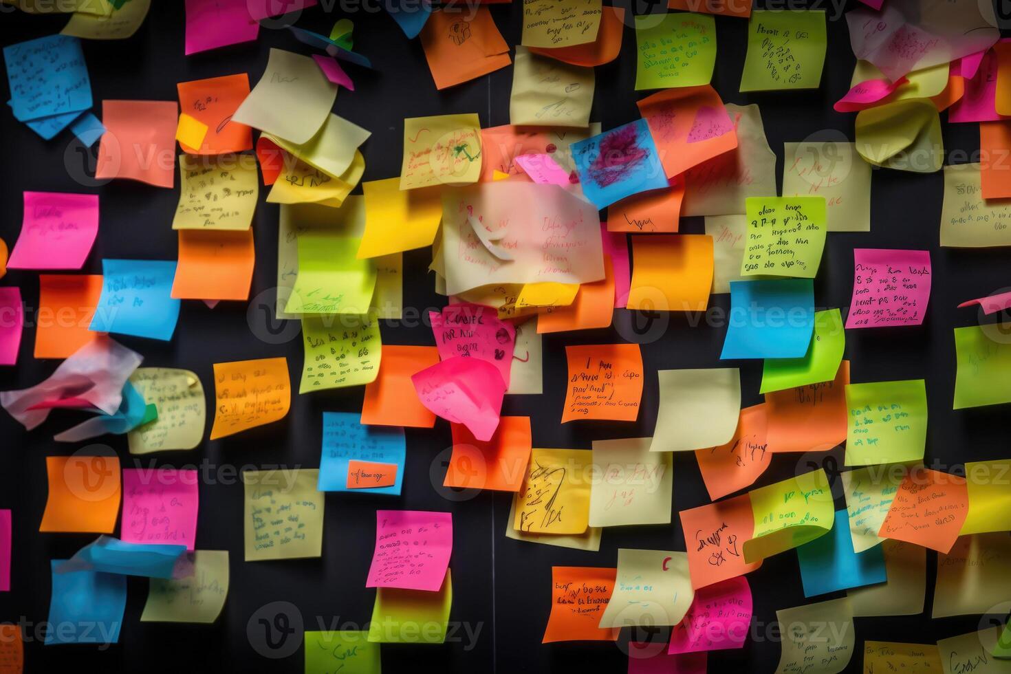 Sticky notes board in office. photo