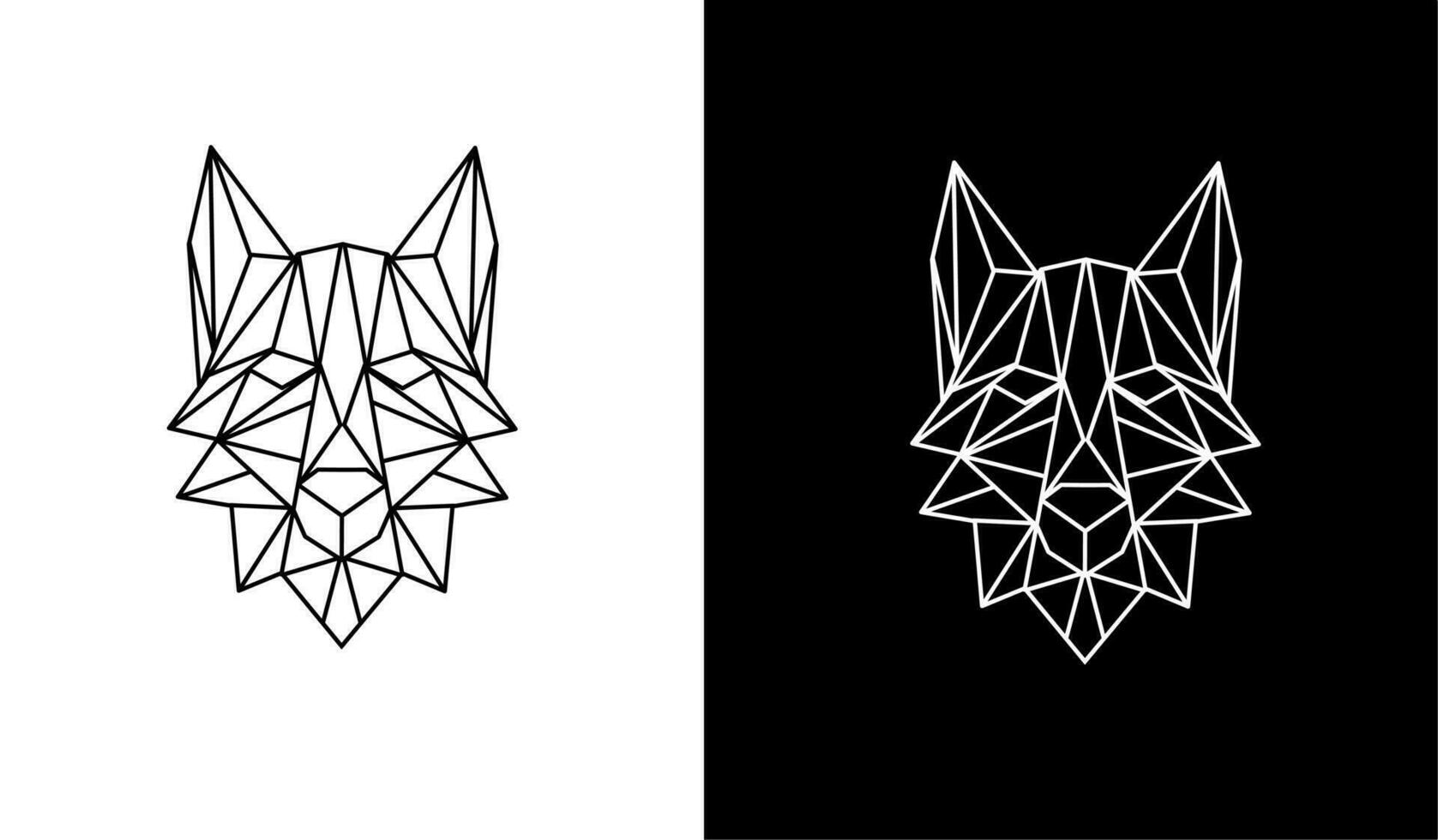 vector illustration graphic of design Polygon wolf head elegant geometric in line art style