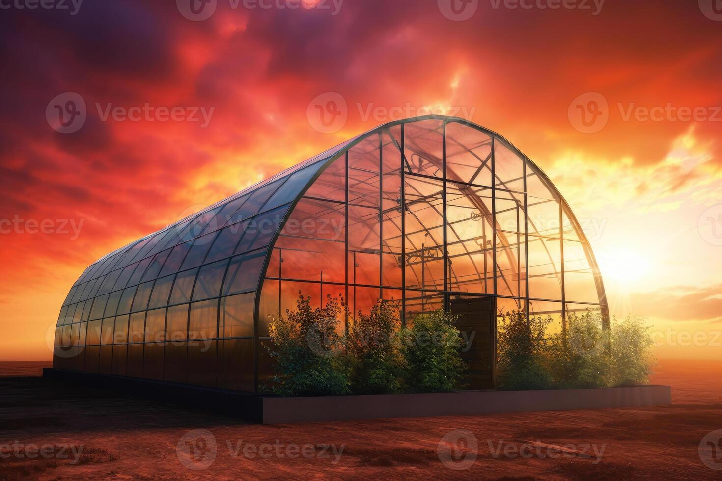 Growing organic products in modern greenhouse. photo