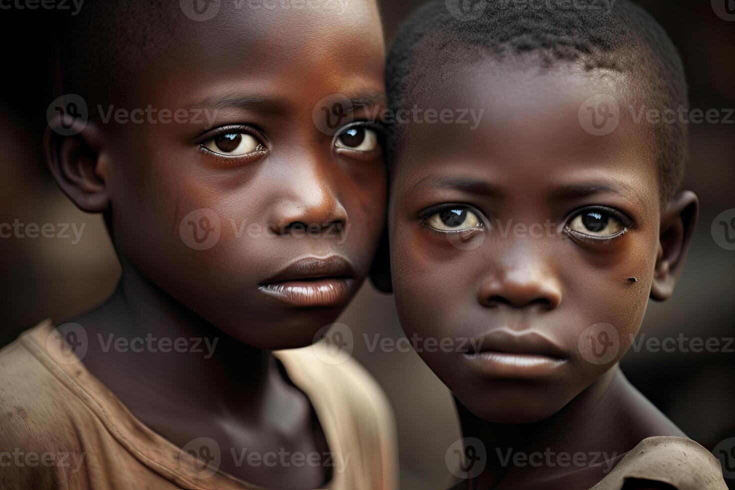 retrato de africano chico al aire libre. generativo ai foto