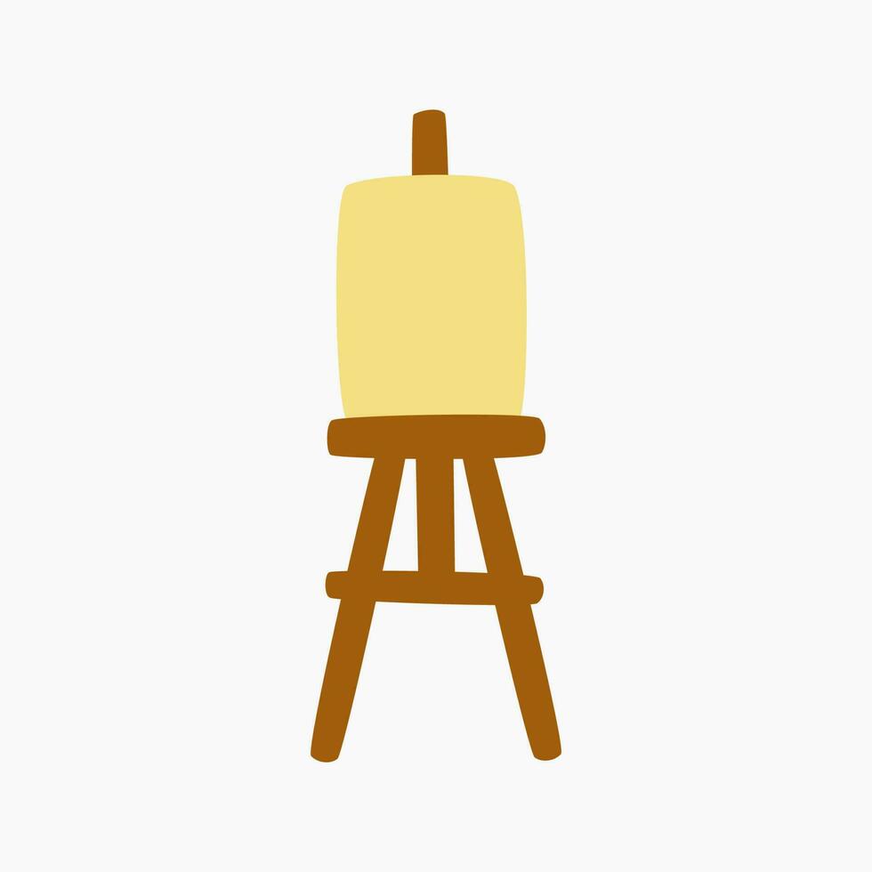 canvas easel clip art vector illustration for design decorations. art supply theme illustration.
