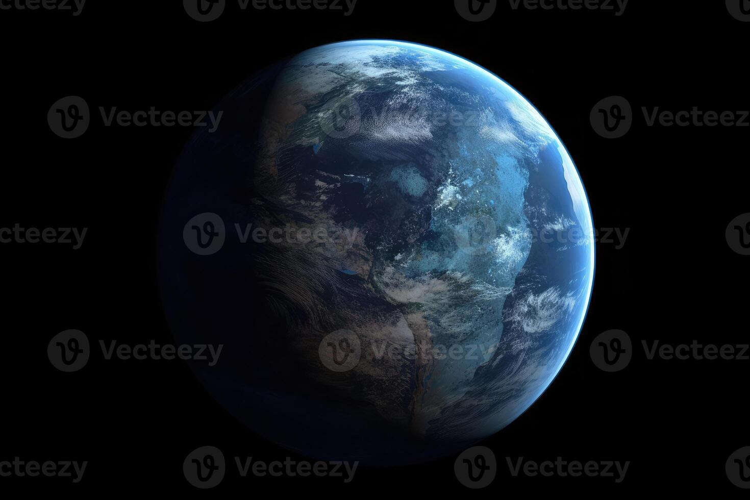 Unknown planet, view from space. photo