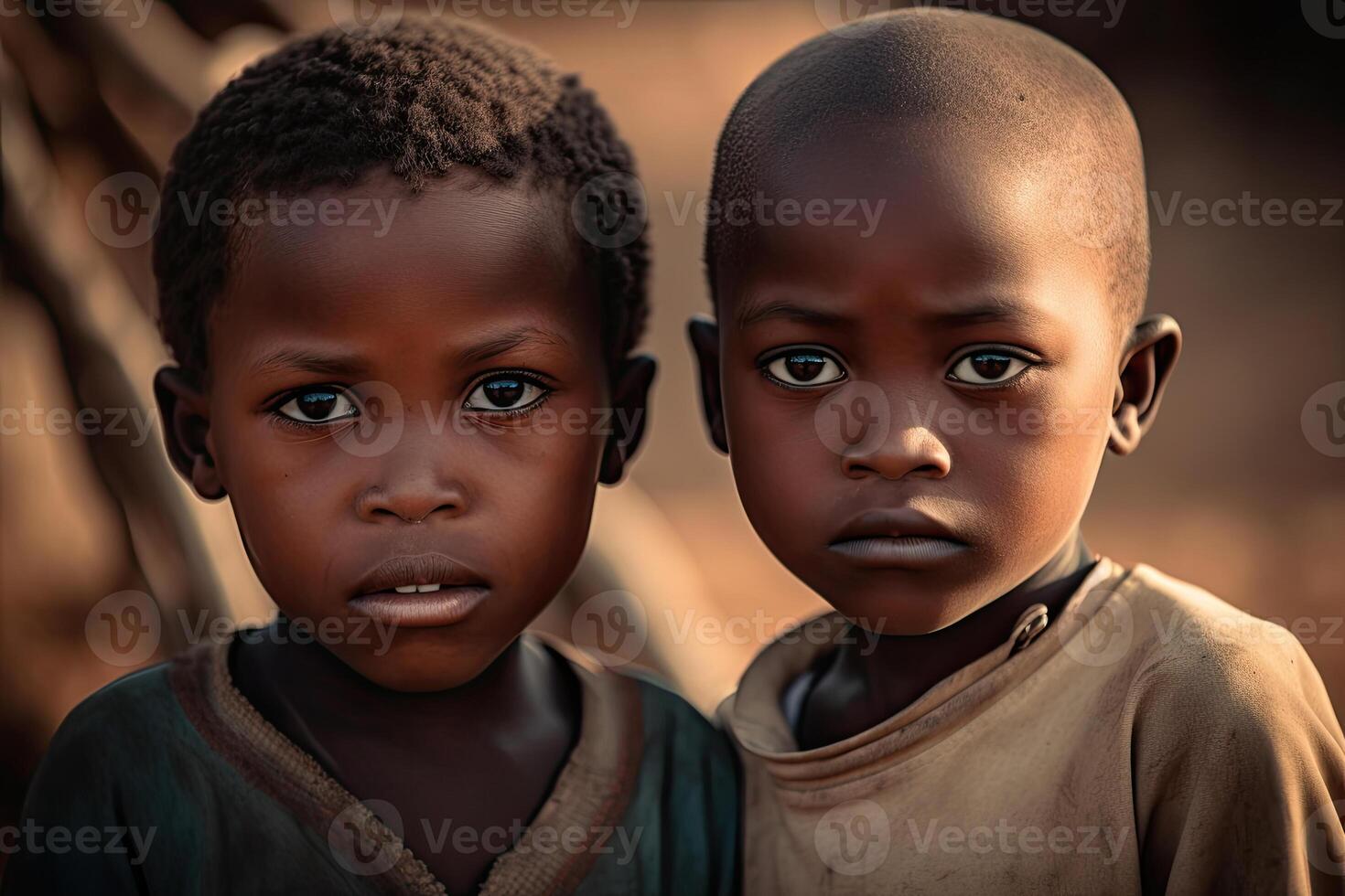 retrato de africano chico al aire libre. generativo ai foto