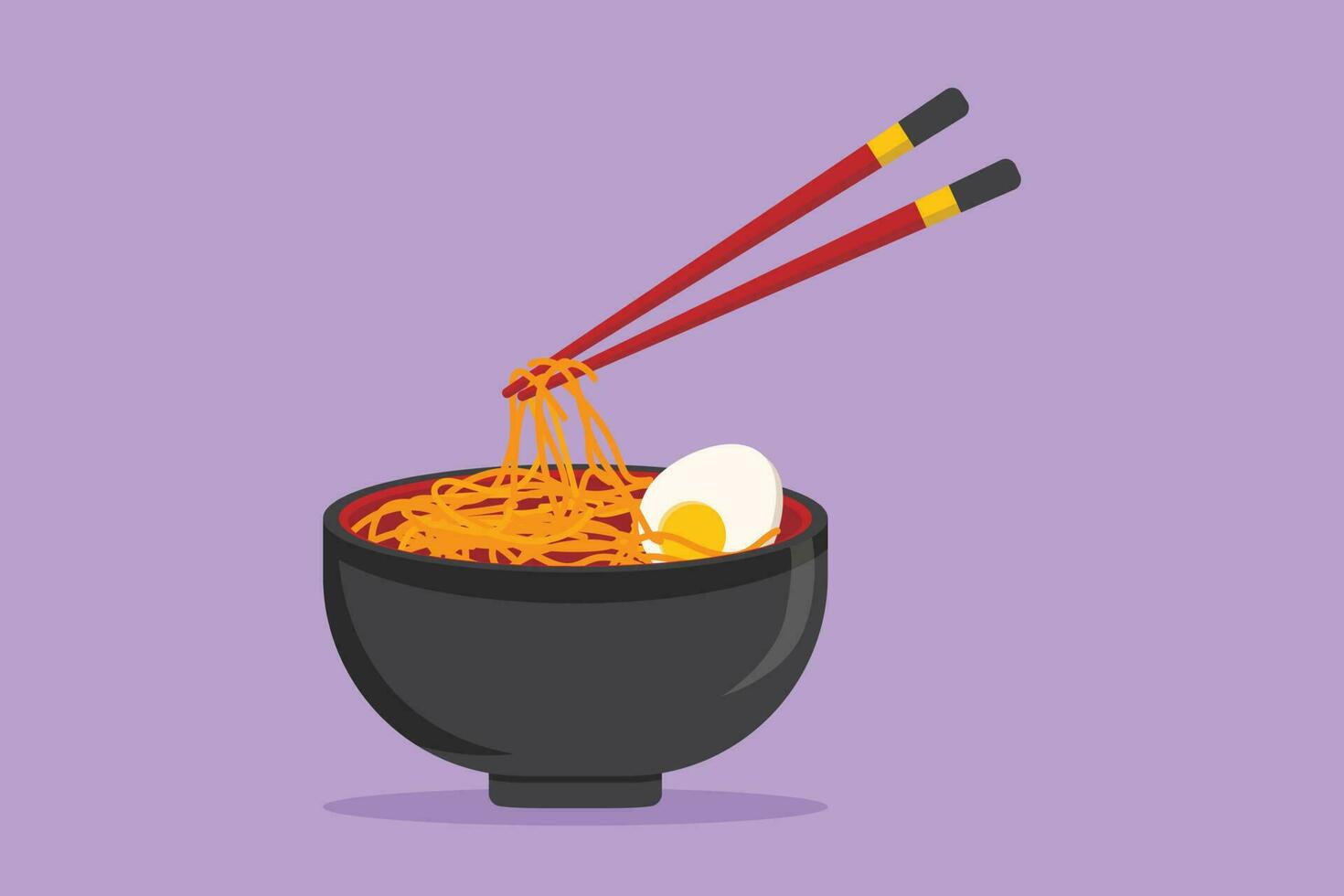 dibujos animados plano estilo dibujo Fresco delicioso japonés ramen restaurante logotipo emblema. rápido comida Japón fideos modelo concepto para café tienda o comida entrega servicio. gráfico diseño vector ilustración