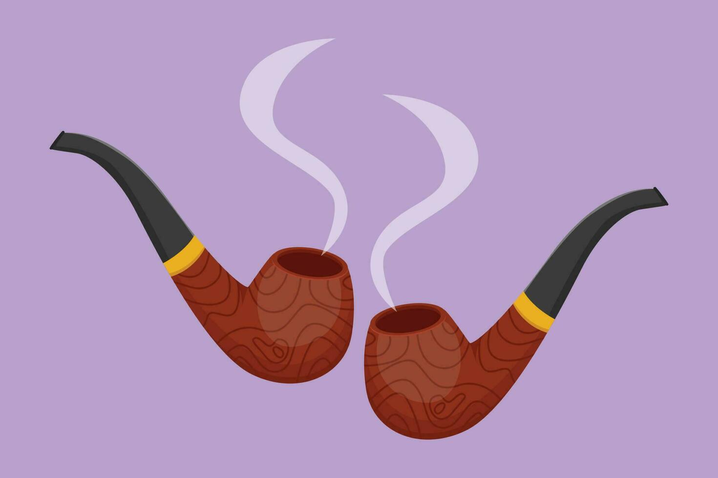 dibujos animados plano estilo dibujo de fumar tubo con fumar modelo logo etiqueta pegatina icono símbolo. tabaco tubo aislado. tubo para de fumar tabaco. personal de fumar tubo. gráfico diseño vector ilustración