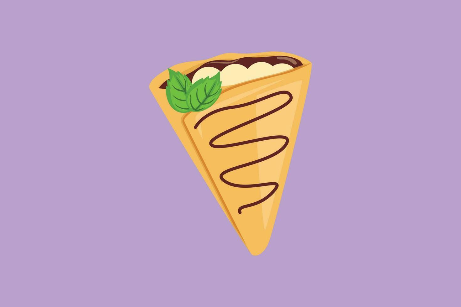 dibujos animados plano estilo dibujo Fresco delicioso crujiente crepes restaurante logo emblema. dulce bocadillo tienda logotipo modelo concepto para cafetería, tienda o comida entrega servicio. gráfico diseño vector ilustración