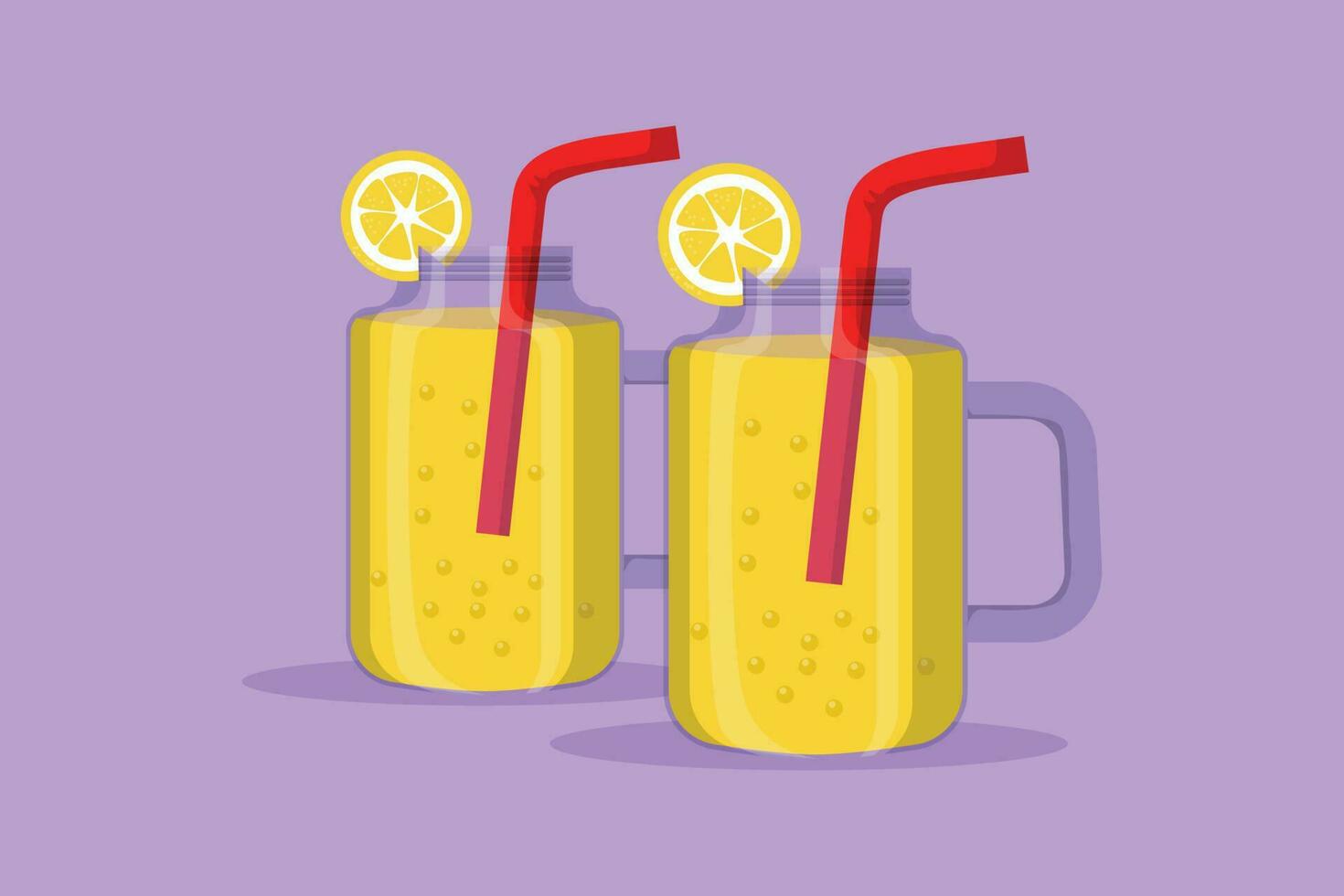 dibujos animados plano estilo dibujo Fresco delicioso limonada hielo con rebanado limón para restaurante menú etiqueta, volantes, pegatina, símbolo. bebida café tienda logo modelo concepto. gráfico diseño vector ilustración