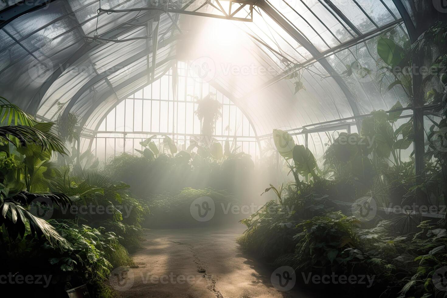 Growing organic products in modern greenhouse. photo