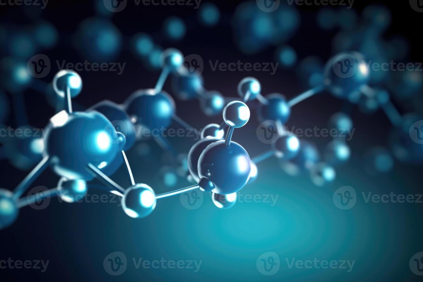 Molecular structure with connections between atoms. photo