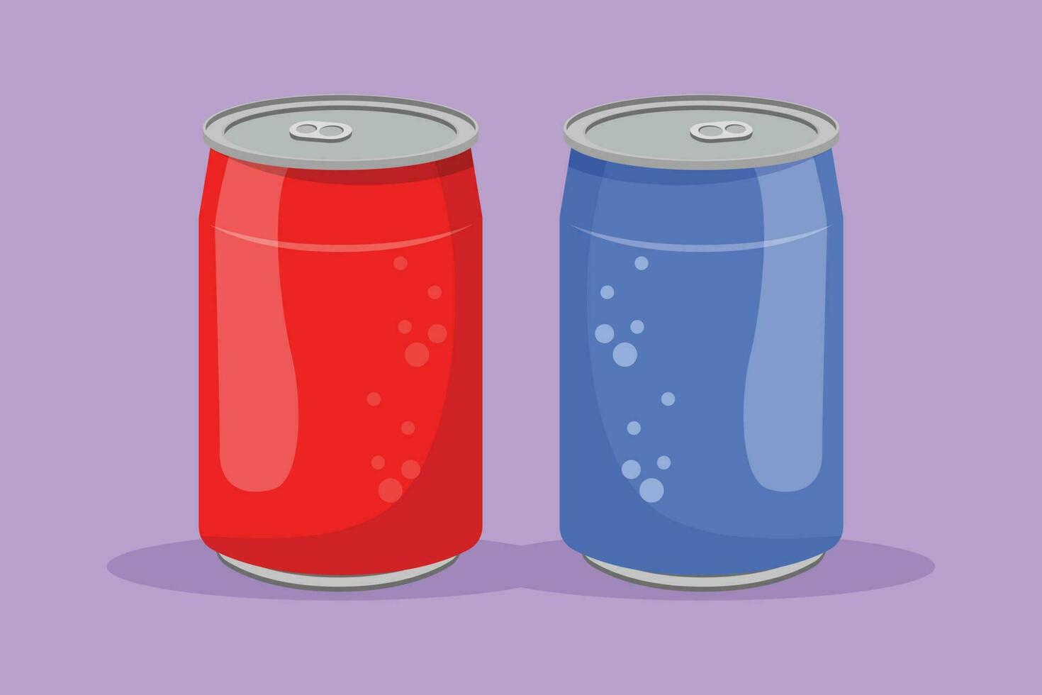 Cartoon flat style drawing stylized soft drink on aluminium can label. Emblem drink store concept for cafe shop or food delivery service. Refreshing drink in summer. Graphic design vector illustration