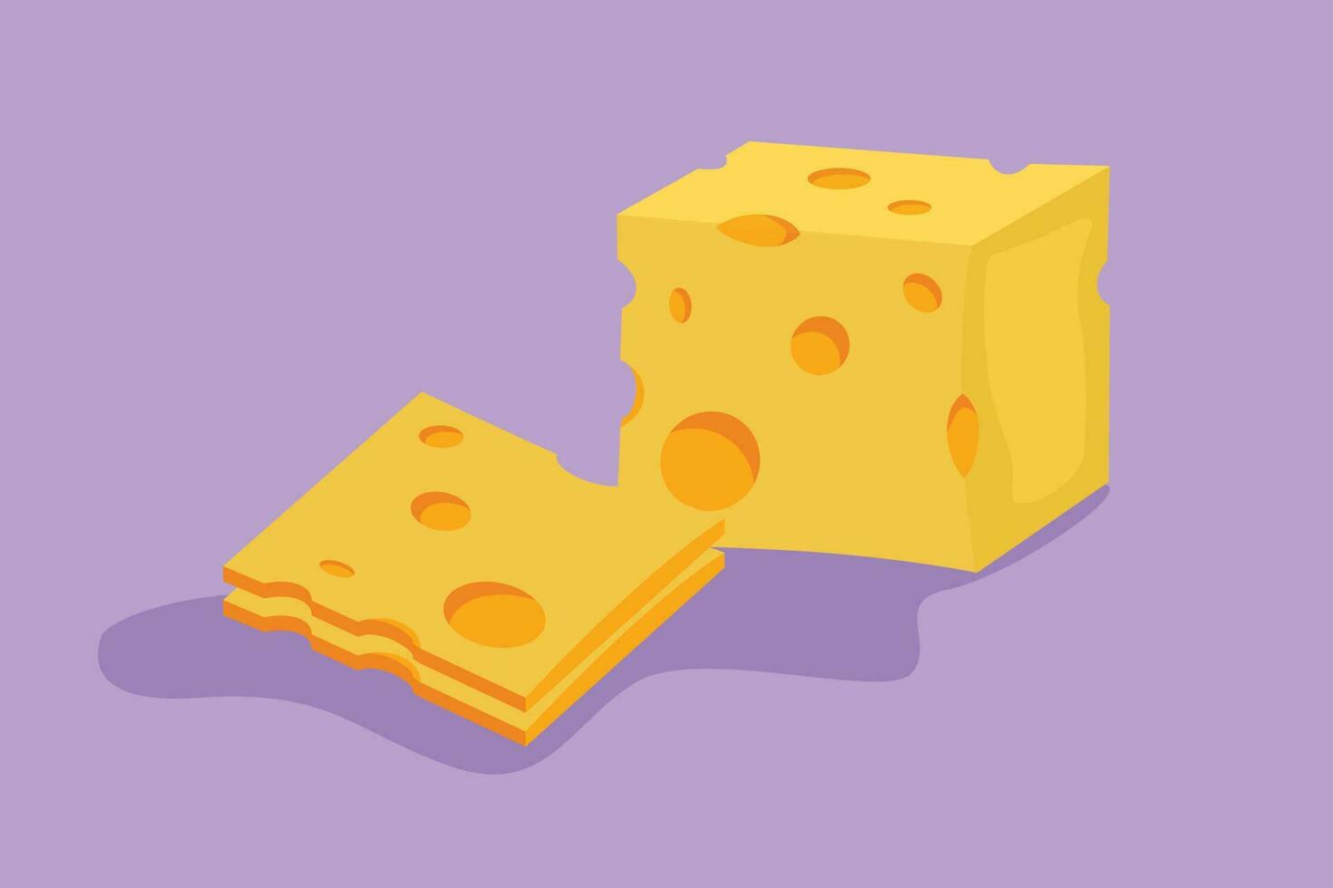 Cartoon flat style drawing of fresh delicious Italian holed cheese shop logo emblem. Online dairy food store logotype template. Dairy shop or food delivery service. Graphic design vector illustration