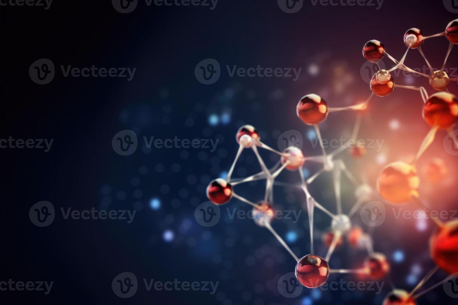 Molecular structure with connections between atoms. photo
