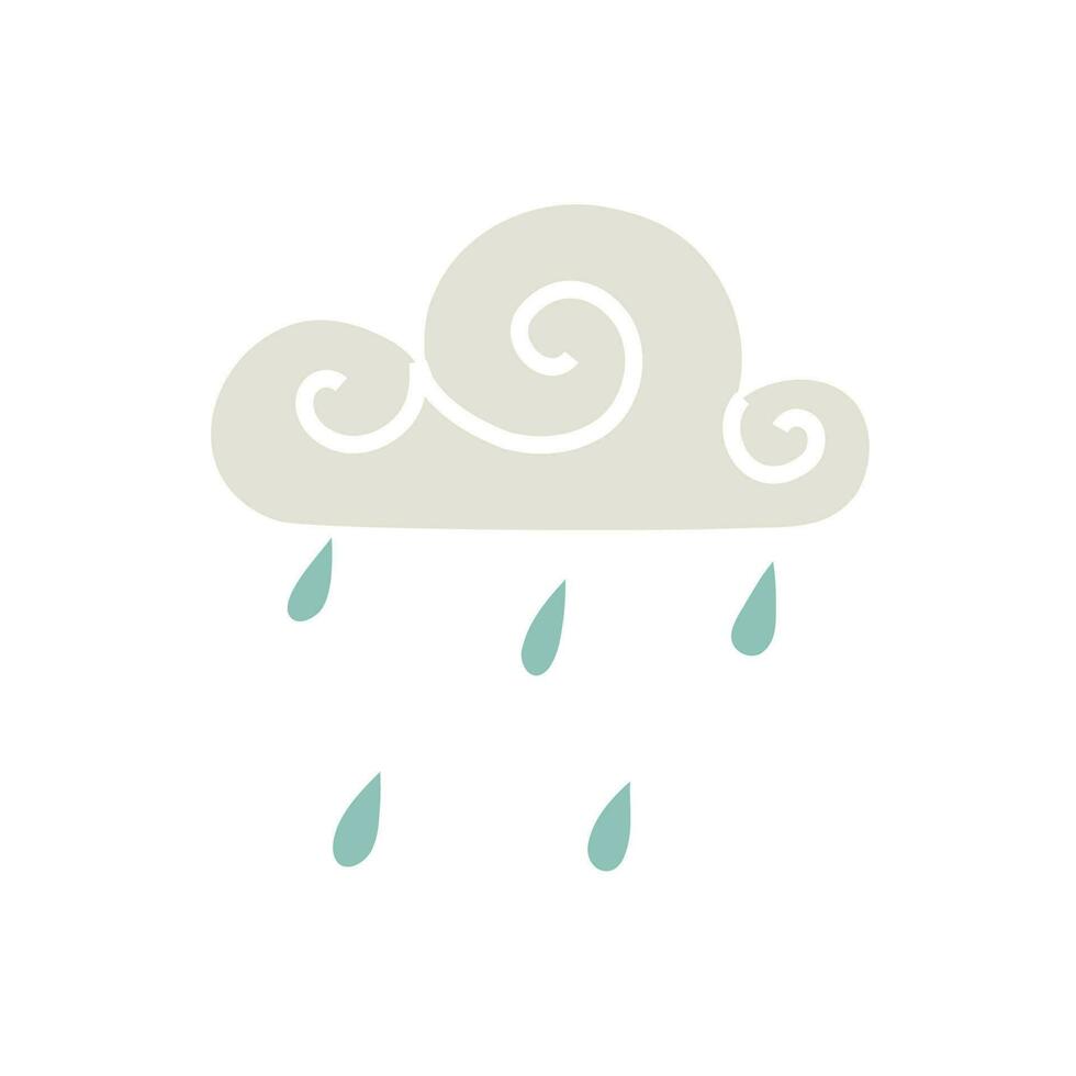 cloud with rain. vector illustration in flat style.