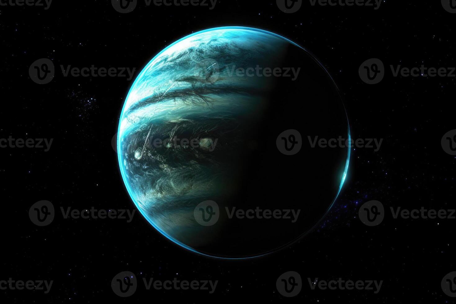 Unknown planet, view from space. photo