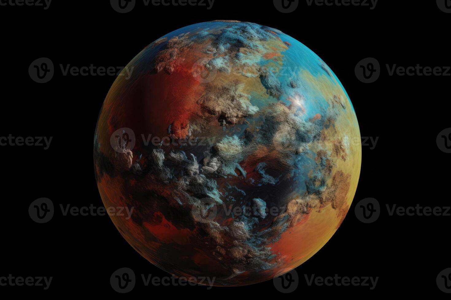 Unknown planet, view from space. photo