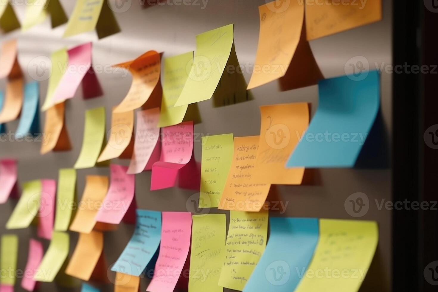 Sticky notes board in office. photo
