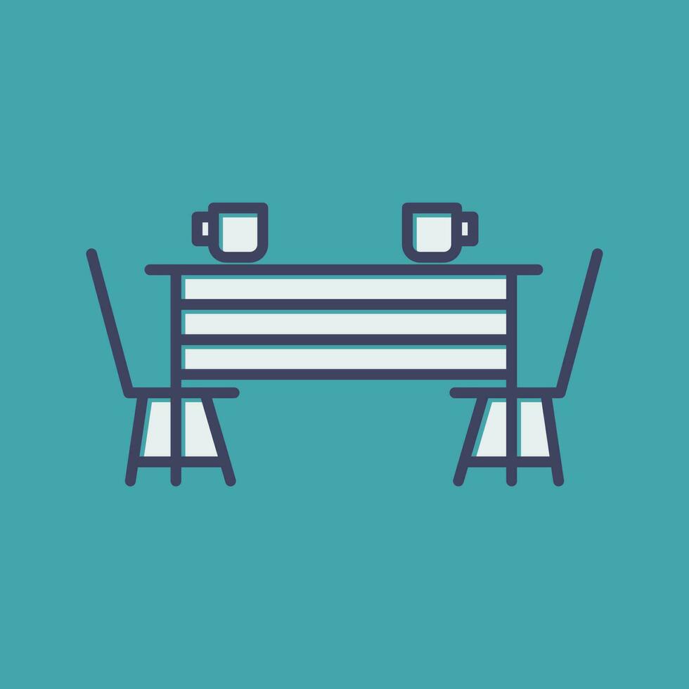 icono de vector de mesa de comedor