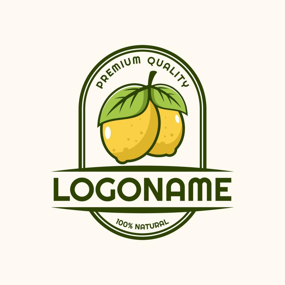 Lemon logo template, suitable for farm, market, and shop vector