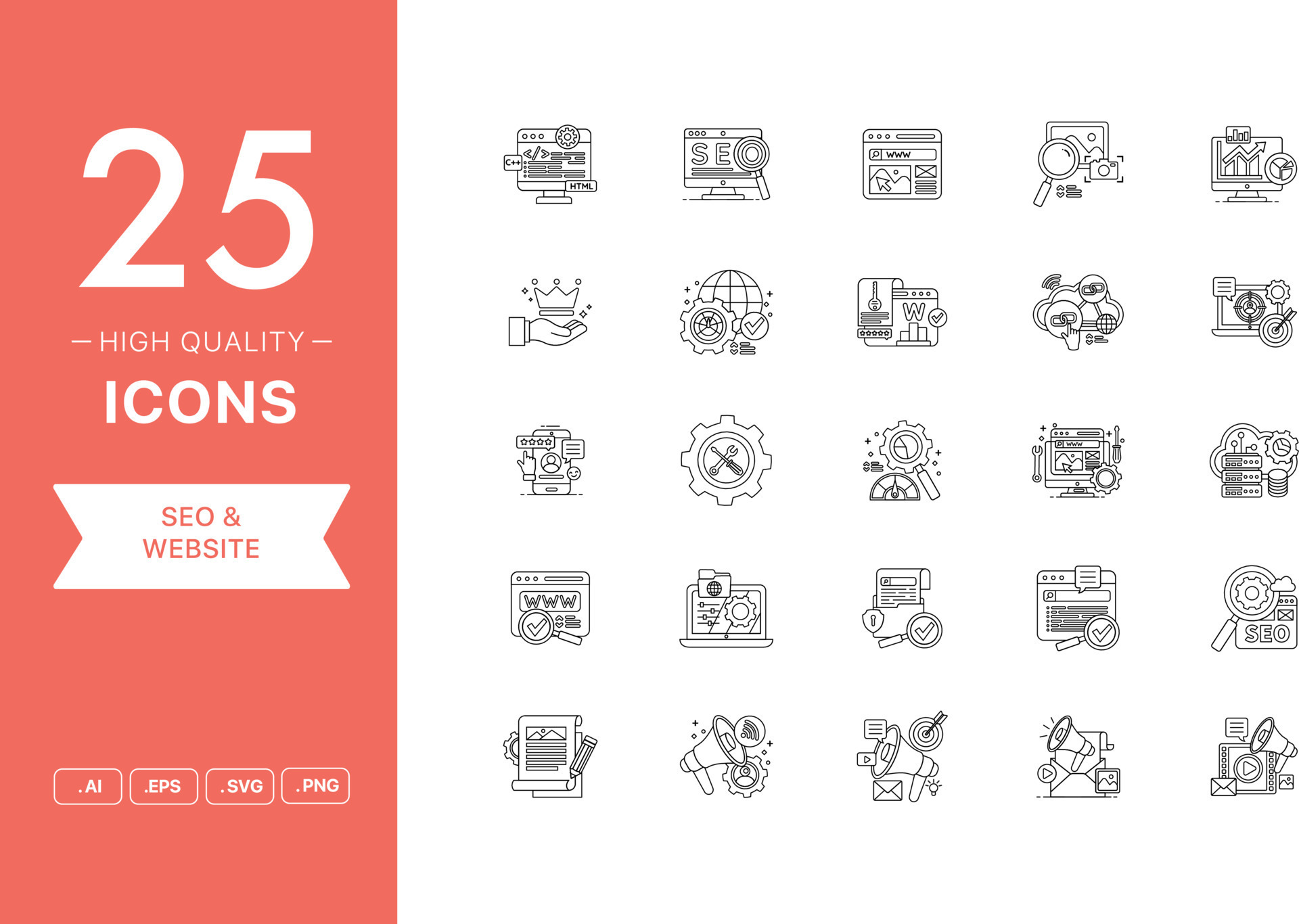 Vector Set Of Seo And Website Icons 23604258 Vector Art At Vecteezy Vector Set Of Seo And Website Icons 23604258 Vector Art At Vecteezy