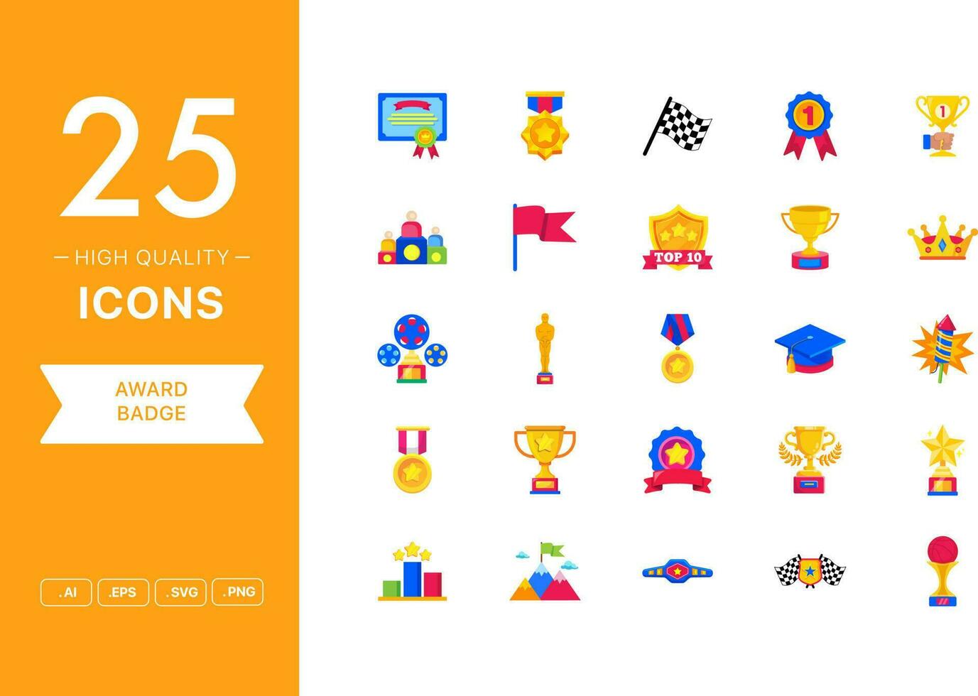 Vector set of Award Badge icons