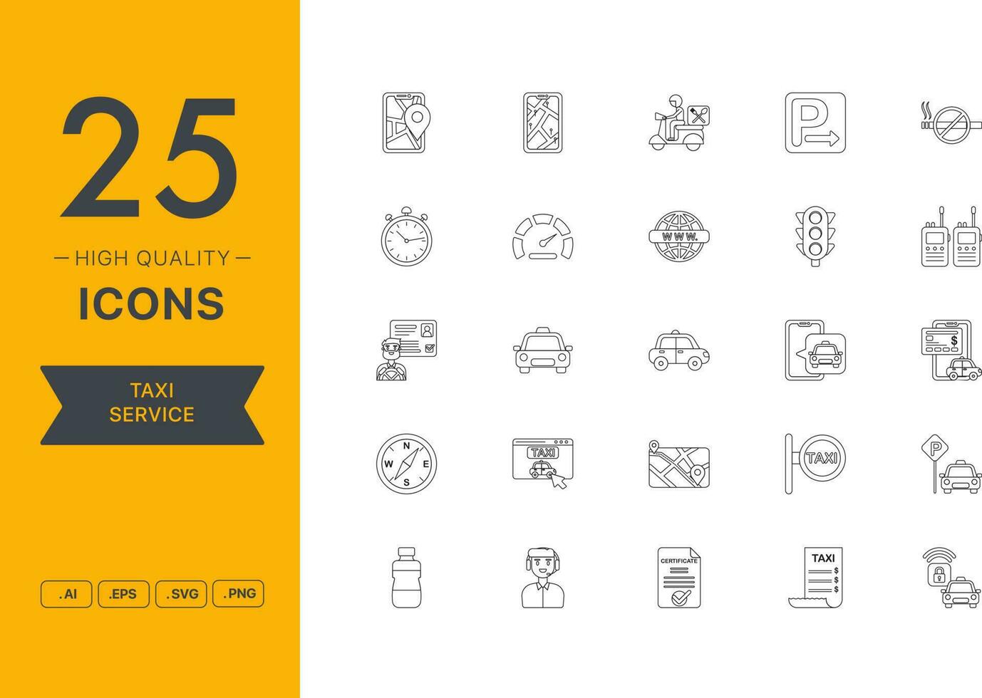 Vector set of Taxi Service icons