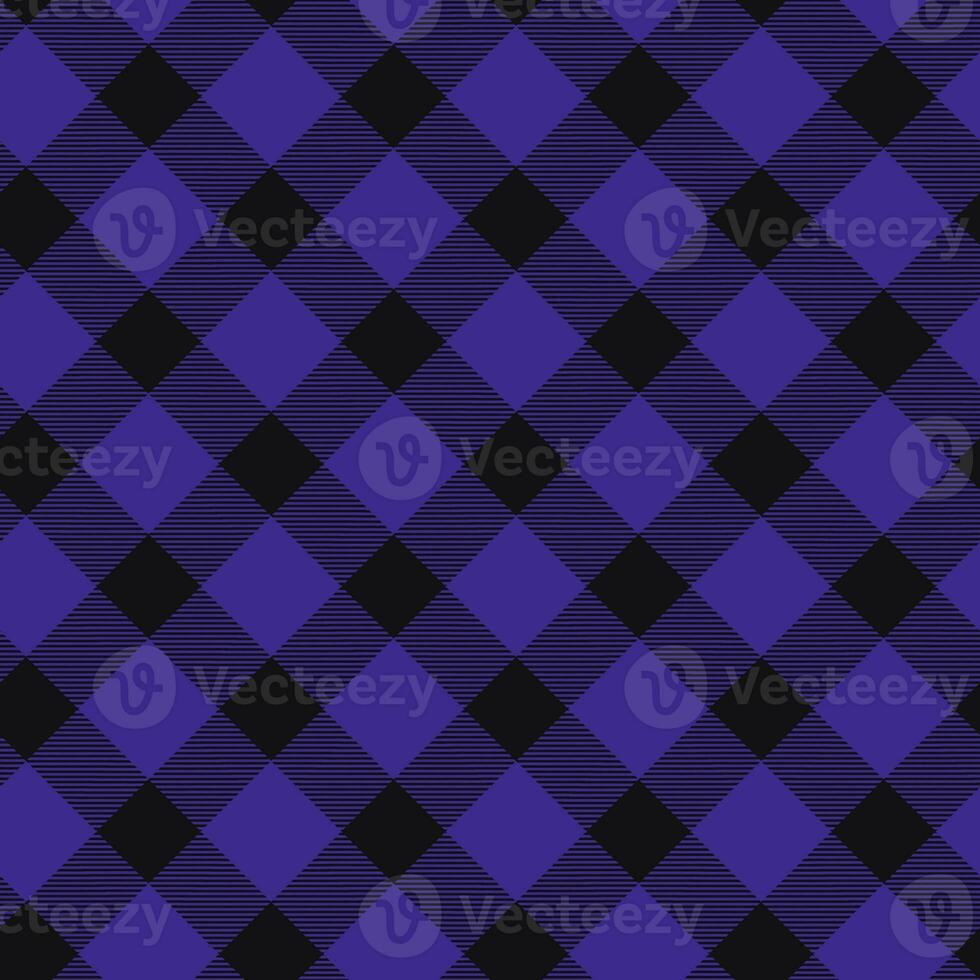 Gingham seamless pattern, black and purple can be used in the design of fashion clothes. Bedding, curtains, tablecloths photo