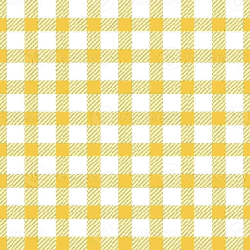 Gingham seamless pattern, yellow and white Can be used to decorate fashion clothes. Bedding, curtains, tablecloths photo