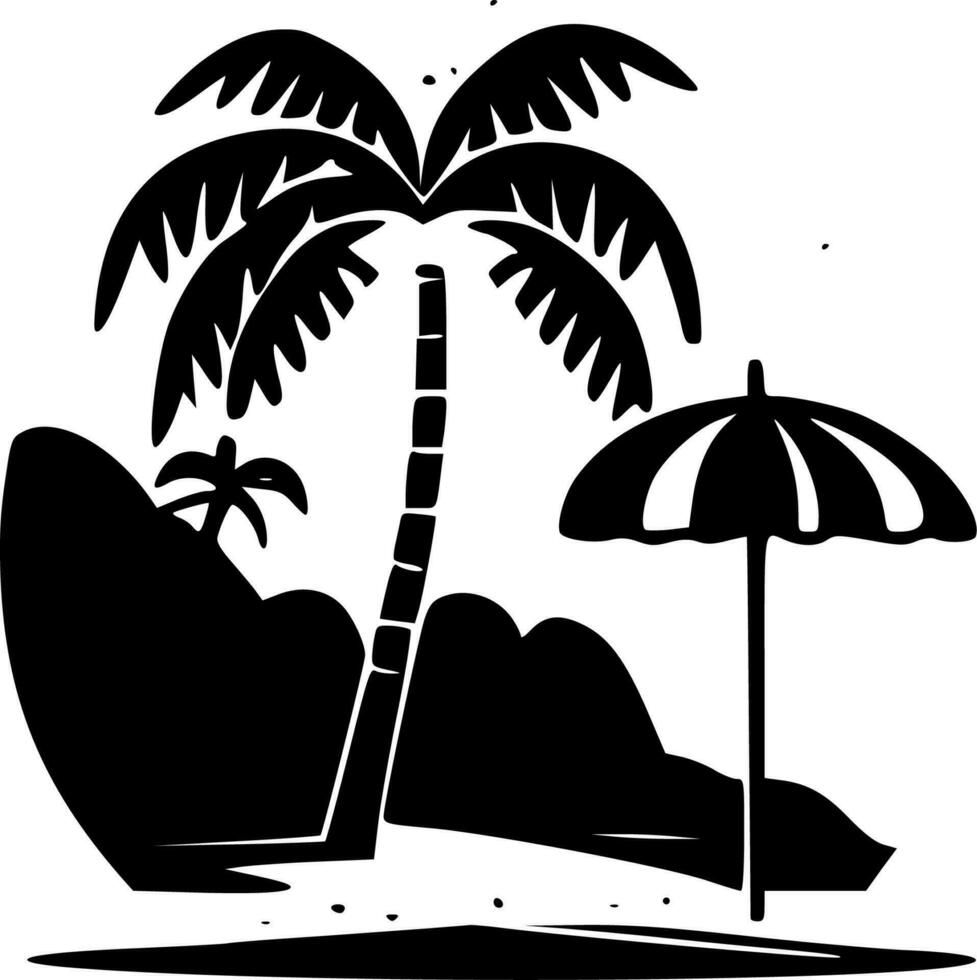 Beach, Minimalist and Simple Silhouette - Vector illustration