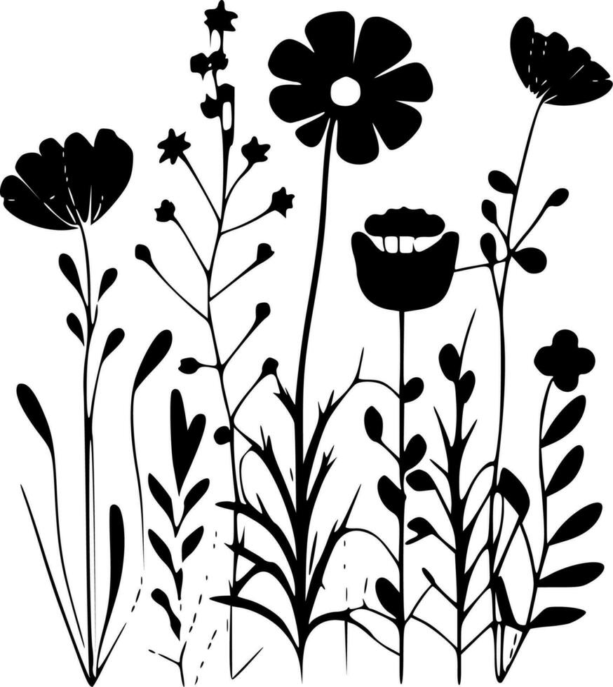 Flowers - Minimalist and Flat Logo - Vector illustration