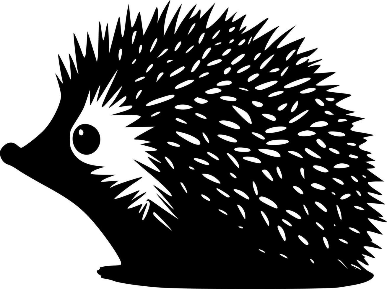 Hedgehog - Black and White Isolated Icon - Vector illustration