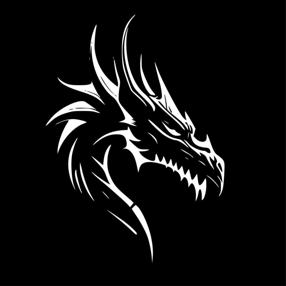 Dragons, Minimalist and Simple Silhouette - Vector illustration